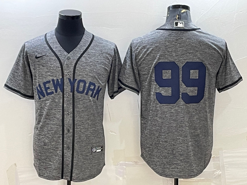 Men's New York Yankees Aaron Judge #99 Gray Name Jersey